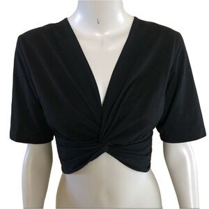 80’s Rio Incorporated Shirt - Size S - Vintage Cropped Top with Shoulder Padding